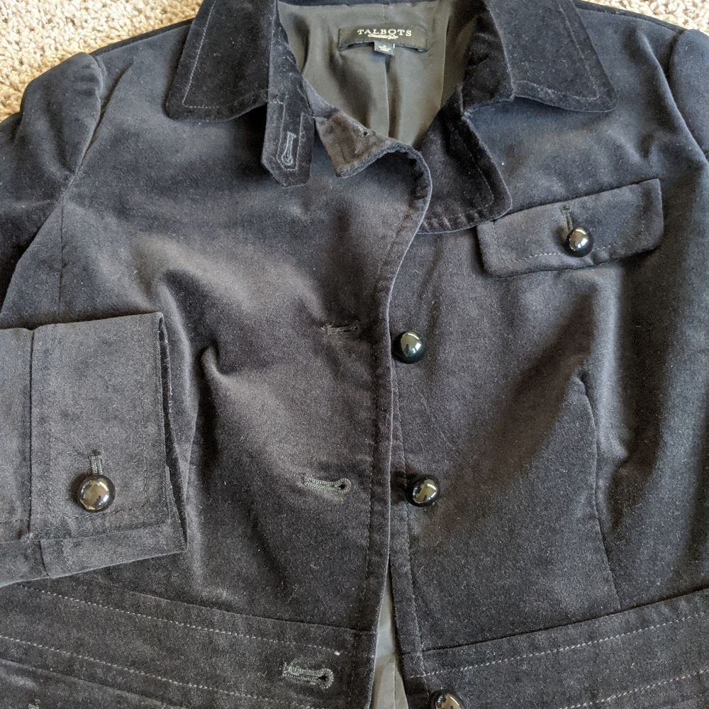 Talbot's Black Velvet Blazer - Picture 5 of 7